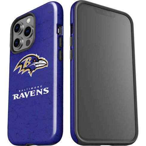 NFL Baltimore Ravens Distressed iPhone 15 Pro Impact Case